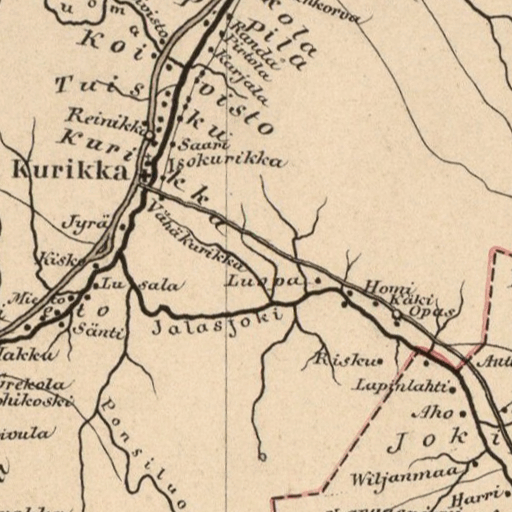 Vanhatkartat.fi 1863 itäisen Kurikan kartta
